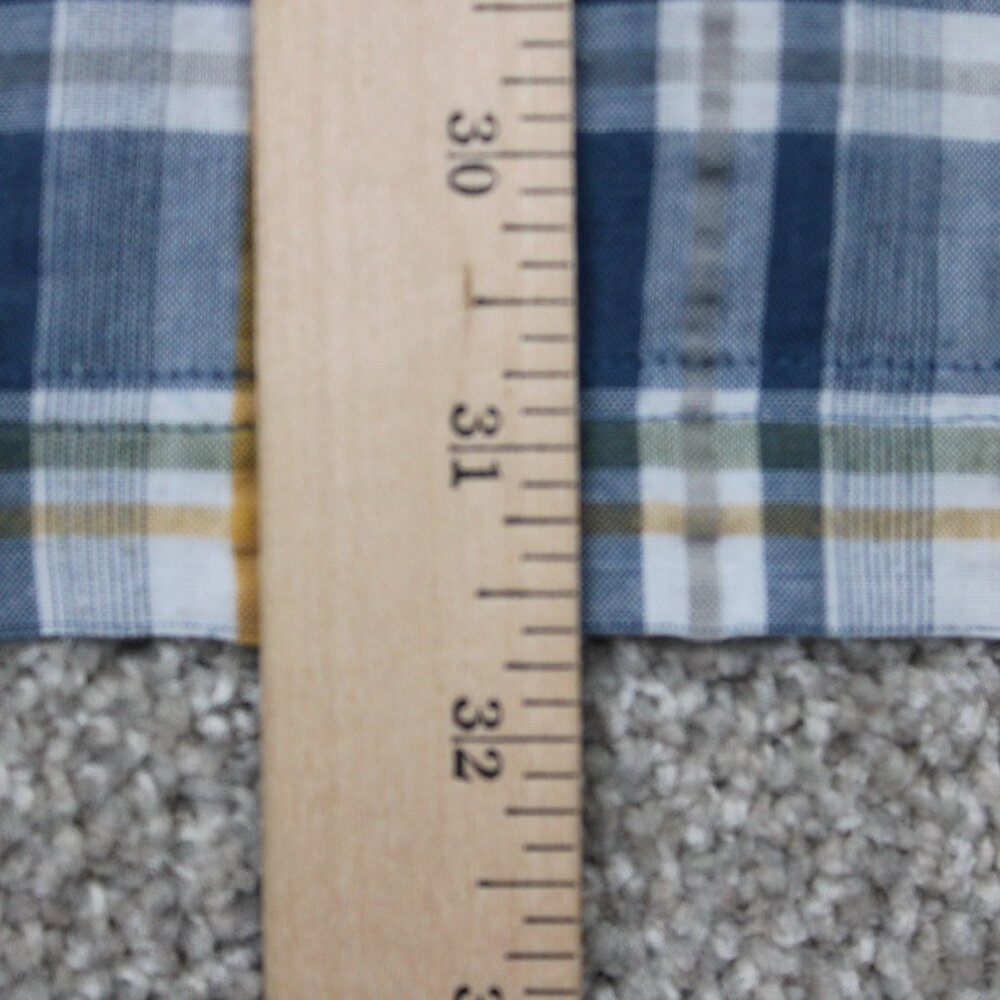 Croft & Barrow Quick Dry Shirt Mens Large Blue/Yellow Poly/Cotton‎ S/S Button Up - Picture 11 of 12